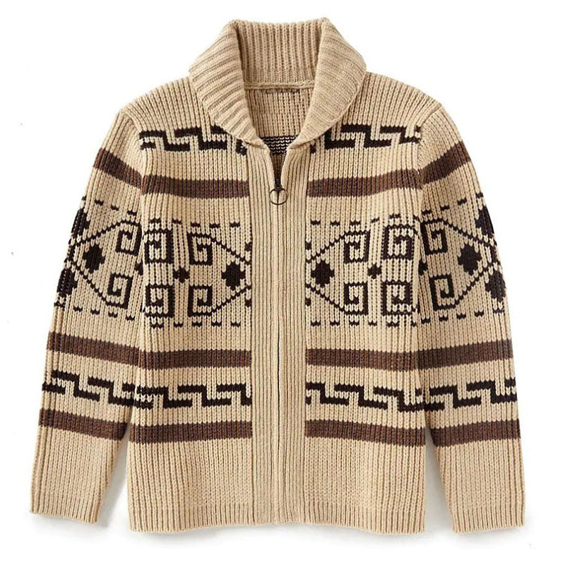 Jairus | Jacquard wollen trui met rits