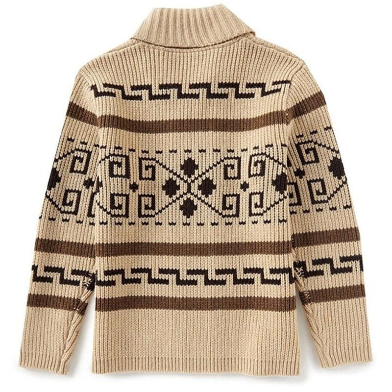 Jairus | Jacquard wollen trui met rits