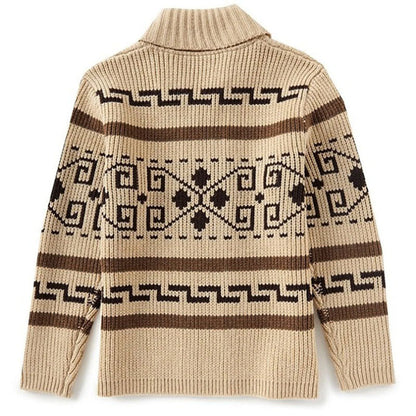 Jairus | Jacquard wollen trui met rits
