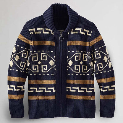 Jairus | Jacquard wollen trui met rits