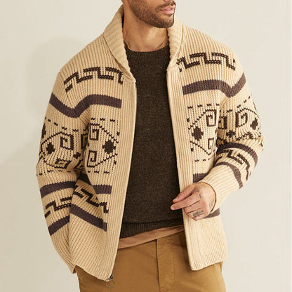 Jairus | Jacquard wollen trui met rits