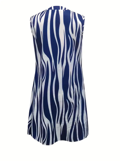 Elegante V-Hals en Mouwloze Jurk