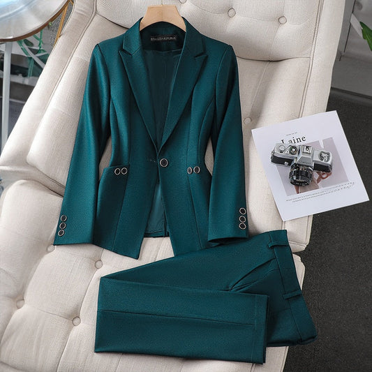Zulima | Getailleerde slim-fit formele blazer en pantalonset