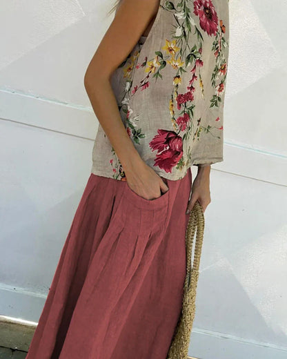 Senne | Elegante Bloemen Top & Rok Set