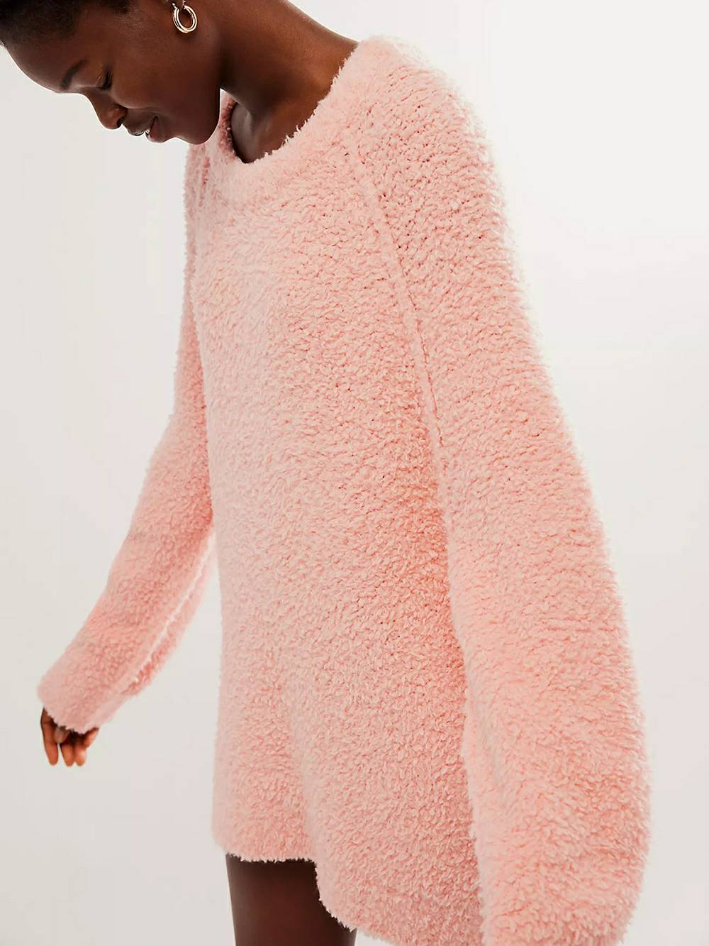 Kanten Flowy Mini Jurk & Teddy Trui