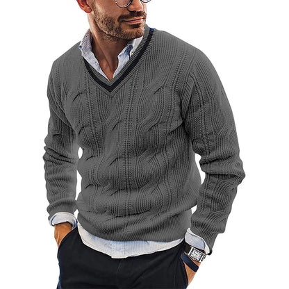 Pascal | Casual Slim Fit V Hals Lange Mouw Gebreide Trui