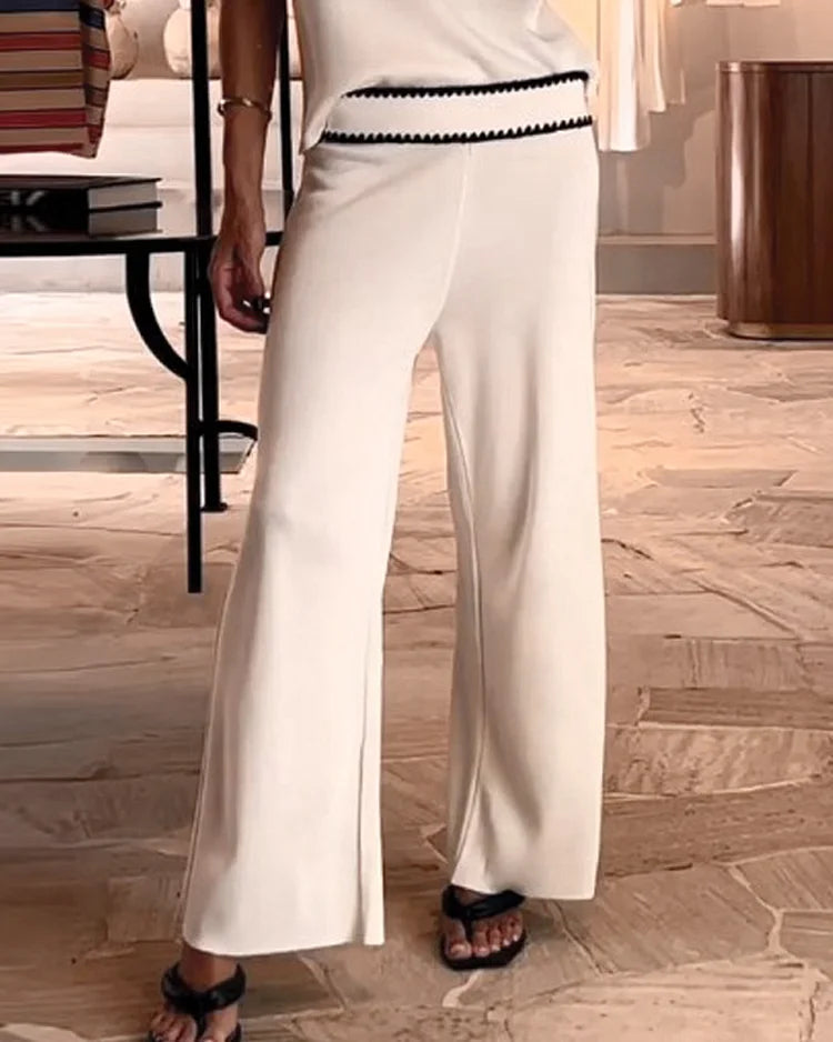 Meredith | Chique mouwloos en broek tweedelige set