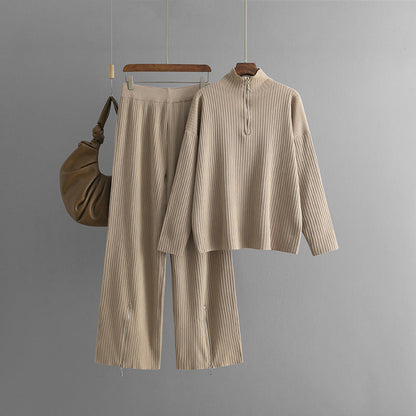 Emmi | Casual coltrui met rits tweedelige set