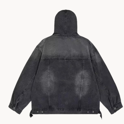 Mikhail | Urban Denim Hoodie in Vintage Stijl - Stijlvolle Dagelijkse Dracht