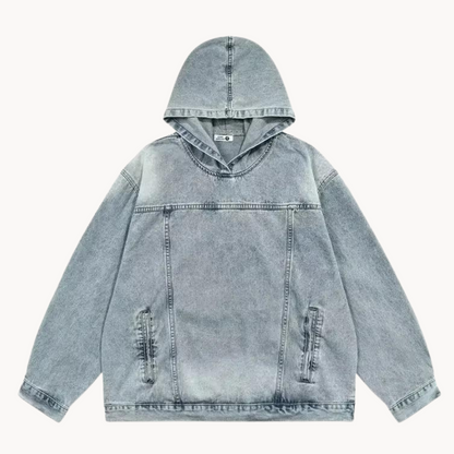 Mikhail | Urban Denim Hoodie in Vintage Stijl - Stijlvolle Dagelijkse Dracht