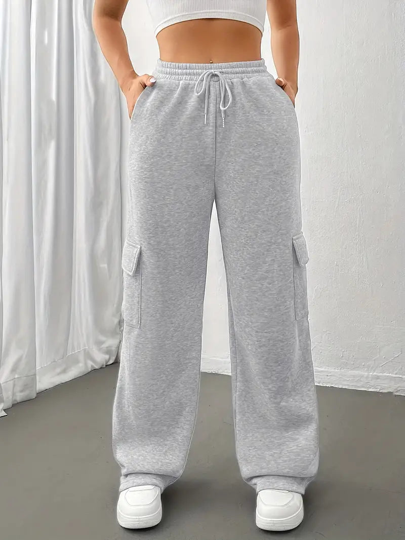 Piper - Casual Herfst Joggingbroek met Klepzakken en Rechte Pijpen voor Vrouwen