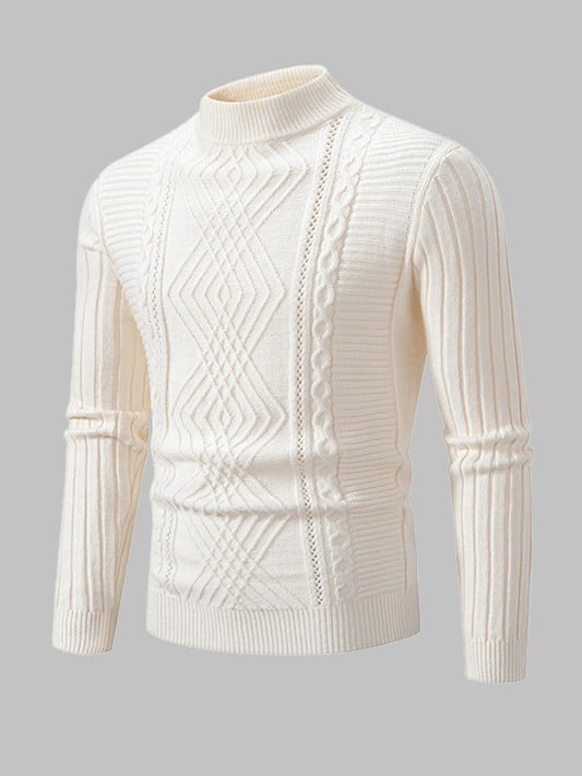 Everett | Geometrische twist trui met opstaande kraag