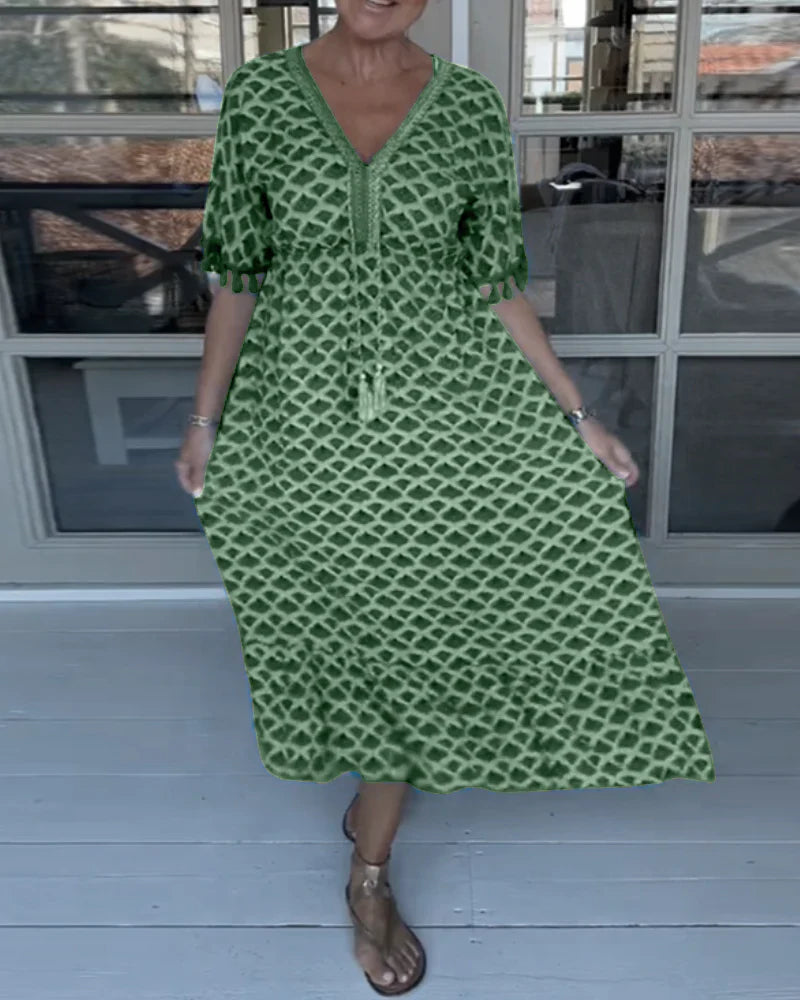 Casual Jurk met V-hals en Print