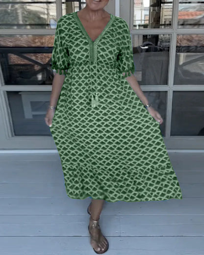 Casual Jurk met V-hals en Print