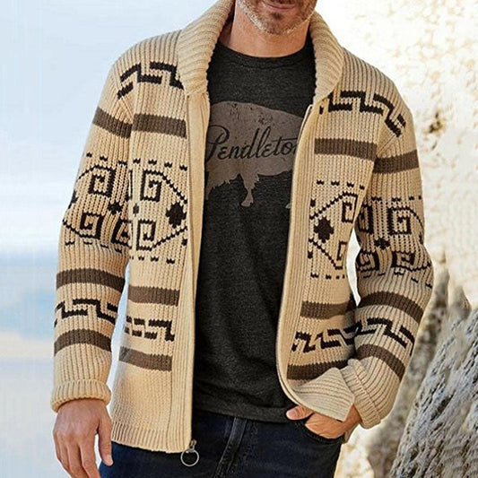 Jairus | Jacquard wollen trui met rits