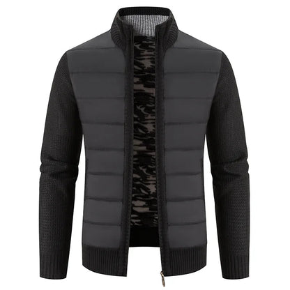 Stellan | Trendy patchwork warme trui met volledige rits