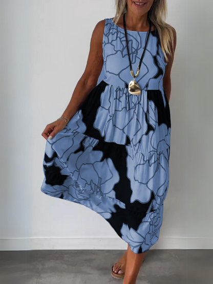 Maja™ - Stijlvolle Midi-Jurk met Bloemenprint