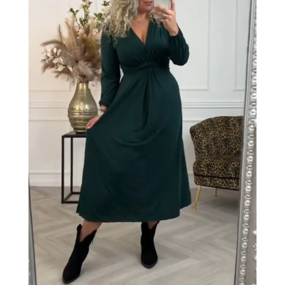 Sexy Effen Jurk met Lange Mouwen