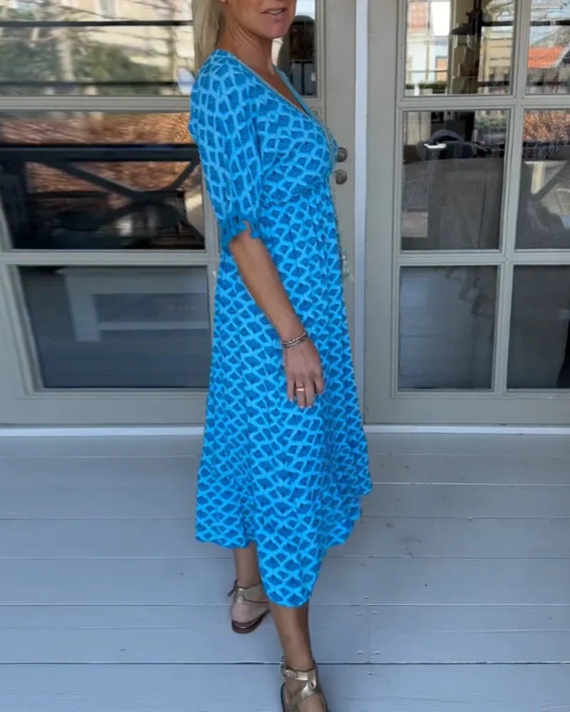 Casual Jurk met V-hals en Print