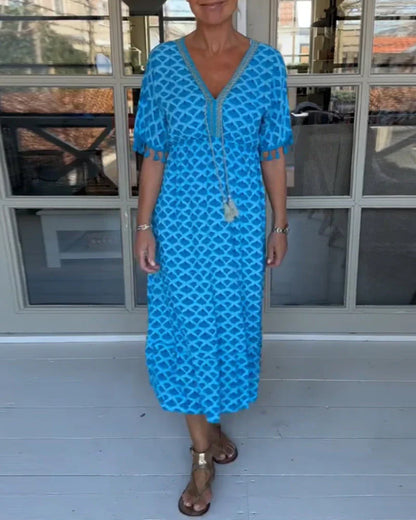 Casual Jurk met V-hals en Print