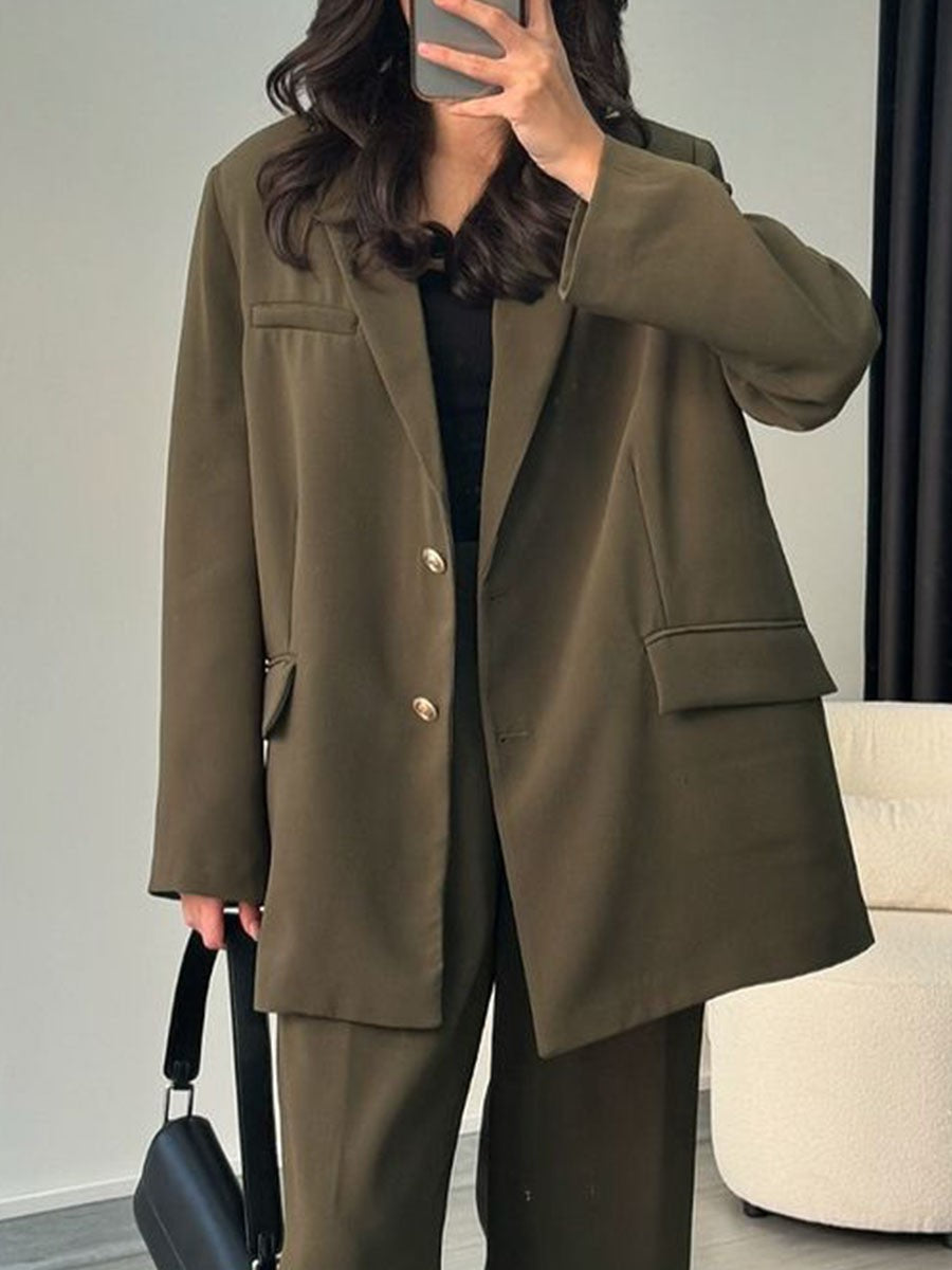 Anara | Elegante oversized blazer & broek voor op kantoor - stijlvol zakelijk kostuum