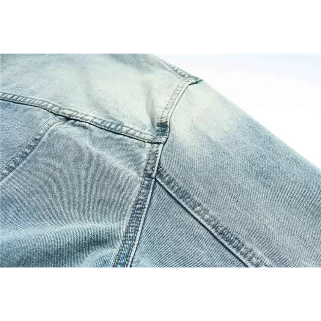 Mikhail | Urban Denim Hoodie in Vintage Stijl - Stijlvolle Dagelijkse Dracht