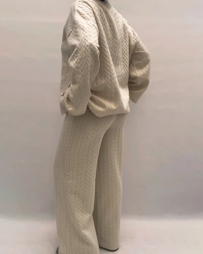 Jazira | Casual gedessineerde losse lange mouwen top & broek set