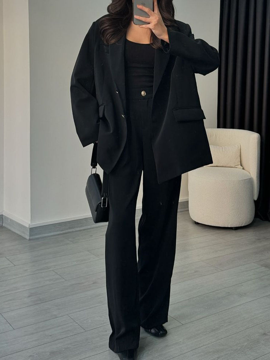 Anara | Elegante oversized blazer & broek voor op kantoor - stijlvol zakelijk kostuum