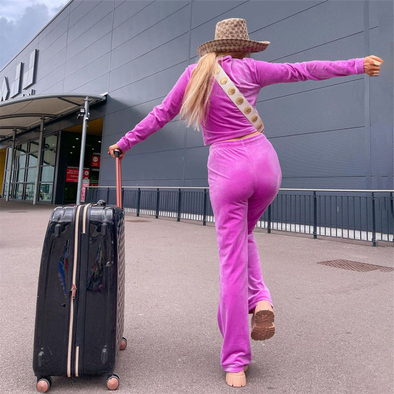 Majoy | Sportief elegant fluwelen pak met capuchon