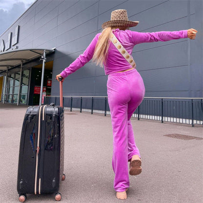 Majoy | Sportief elegant fluwelen pak met capuchon