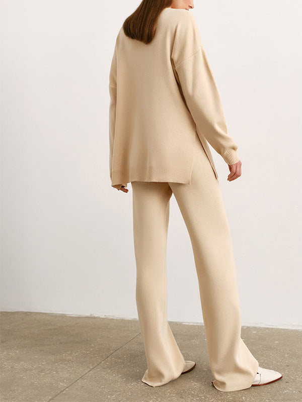 Leilani | Casual coltrui met split en broek Set