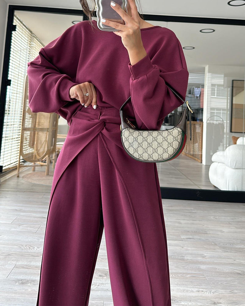 Teila | Modieuze lange mouwen top & broek set