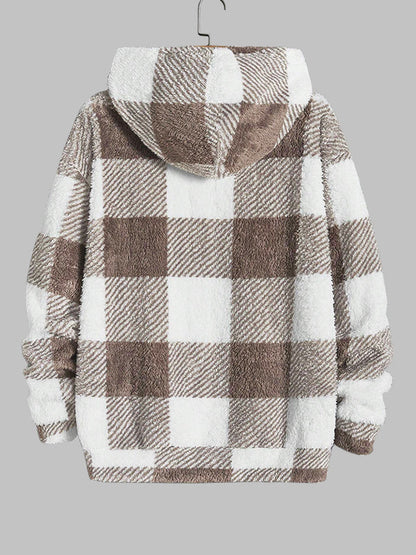 Brahim | Klassiek geruit fleece sweatshirt met capuchon
