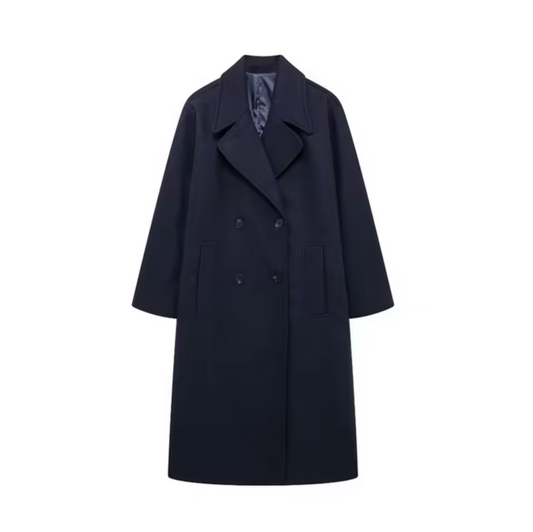 Carla – Klassieke halflange trenchcoat met dubbele rij knopen