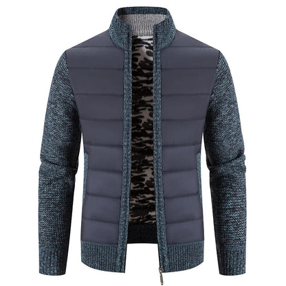 Stellan | Trendy patchwork warme trui met volledige rits