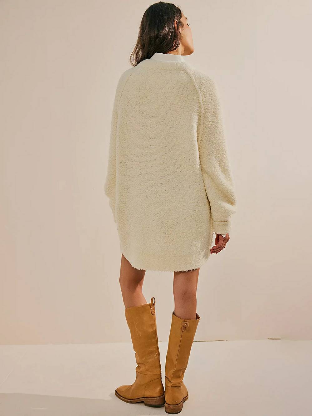 Kanten Flowy Mini Jurk & Teddy Trui