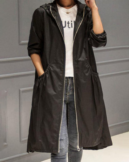 Lina – Comfortabele Lange Jas voor Dames