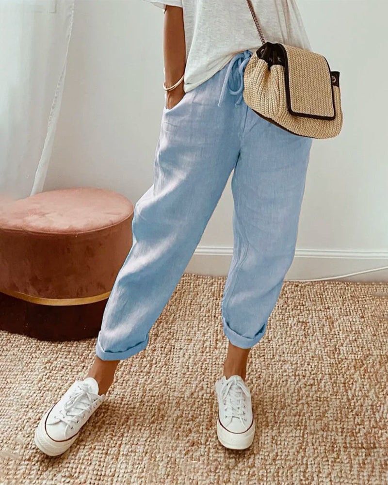 Helen - Comfortabele Effen Broek voor de Zomer voor Vrouwen