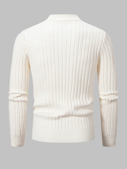 Everett | Geometrische twist trui met opstaande kraag