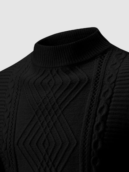 Everett | Geometrische twist trui met opstaande kraag