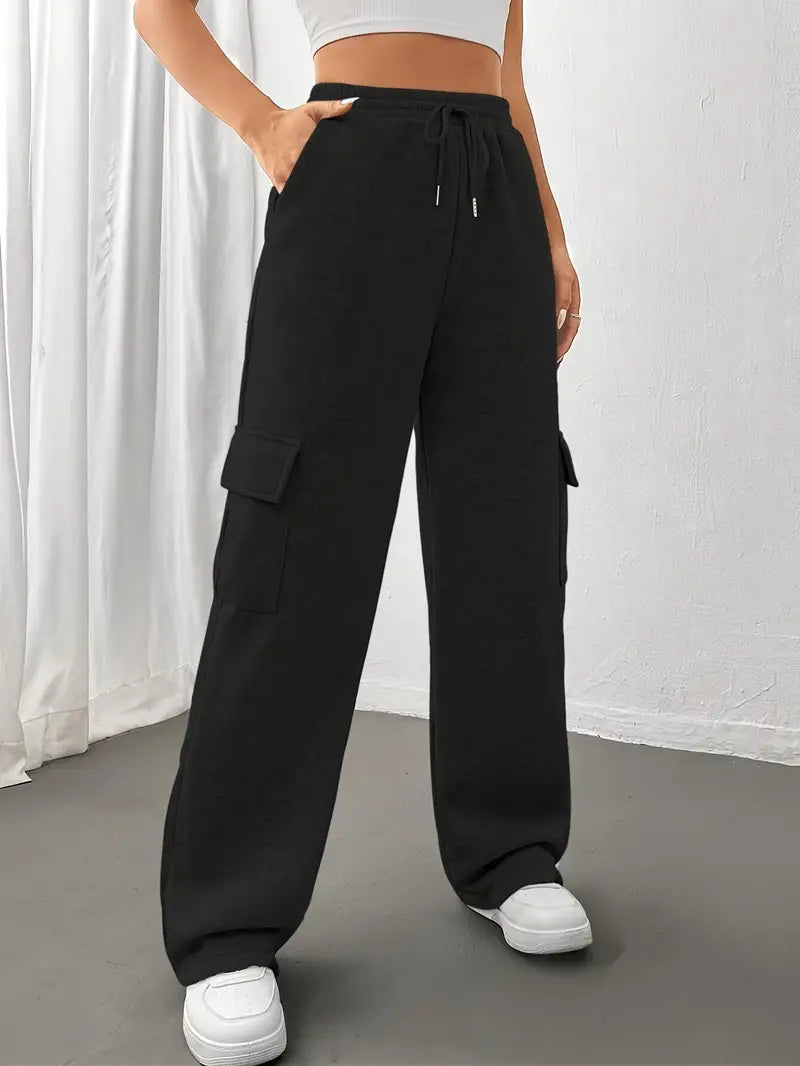 Piper - Casual Herfst Joggingbroek met Klepzakken en Rechte Pijpen voor Vrouwen