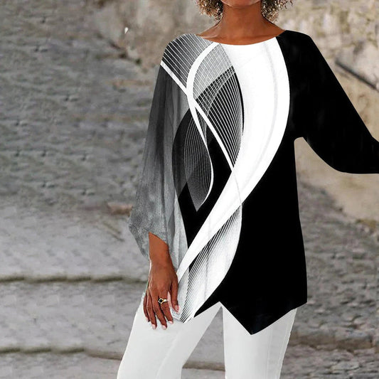 Moderne Tuniek met Geometrische Lange Mouw