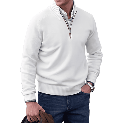 Olan | Elegante Kasjmier Trui met Kwartrits