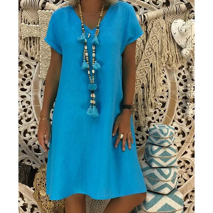Casual V-Hals Midi-Jurk