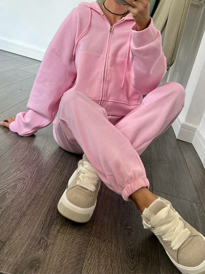 Ananda | Sportieve Ritssluiting Hoodie & Broek Tweedelige Set
