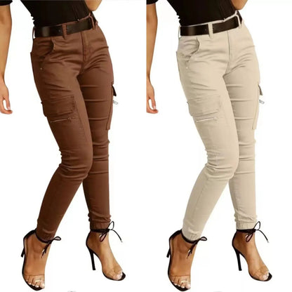 Gwen - Stoere Cargo Broek met Hoge Taille voor Vrouwen
