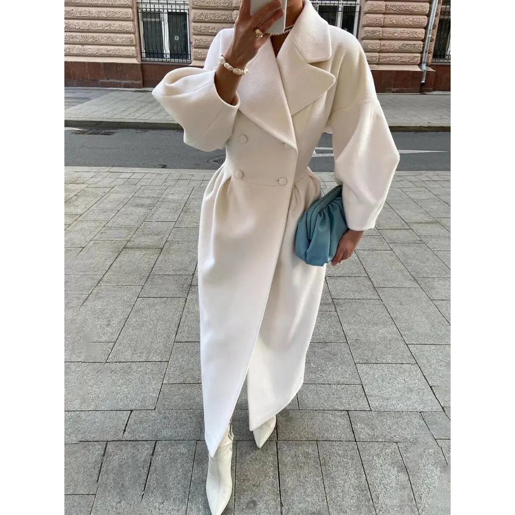 Lara - Lange Luxe Wollen Mantel