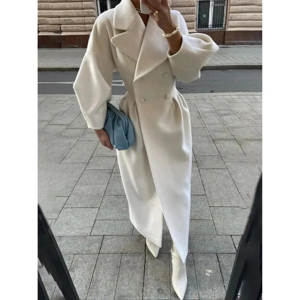 Lara - Lange Luxe Wollen Mantel