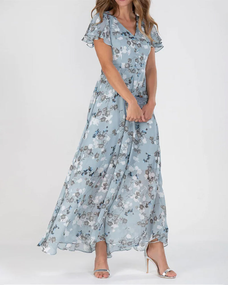 Ruth™ - Chique Bloemige Maxi Jurk