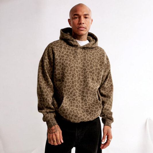 Jairo | Hoodie met luipaardprint voor heren - Stijlvolle pullover voor casual streetwear